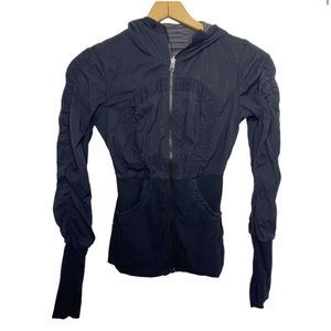 Lululemon Black Dance Studio REVERSIBLE zip Hoodie Jacket Size 4